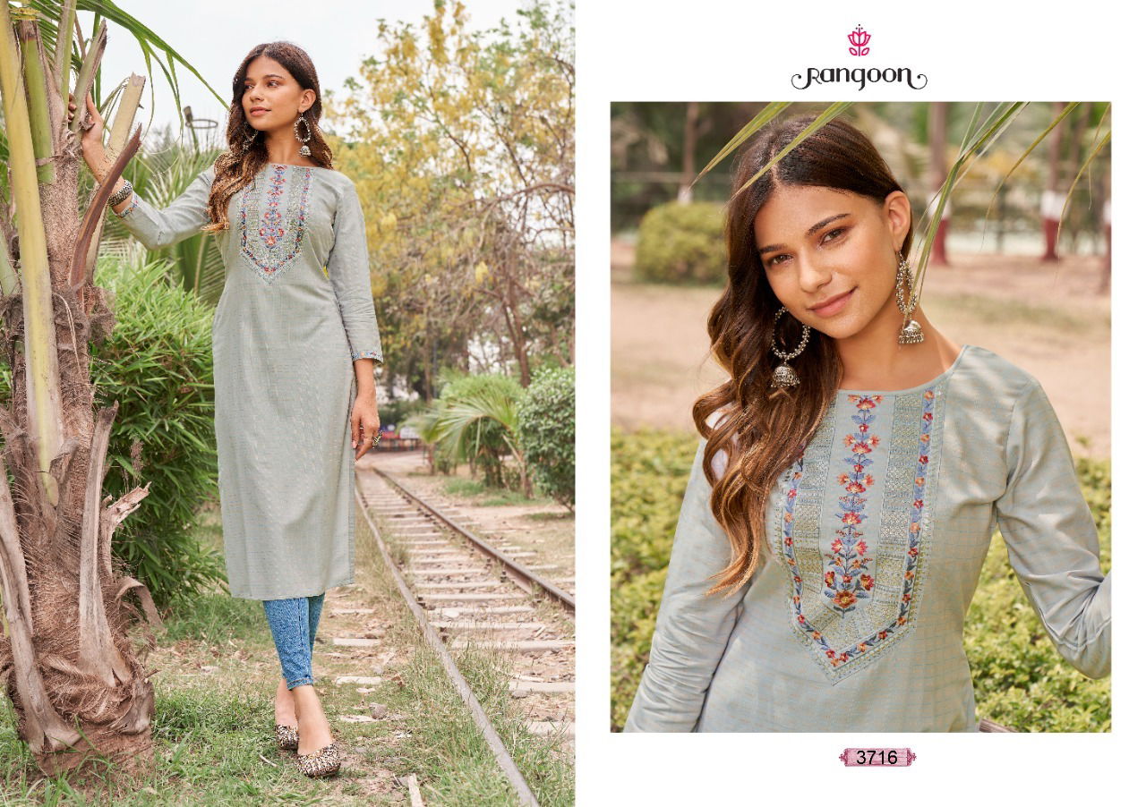 Rangoon Classic 3 New Designer Party Wear Cotton Designer Kurti Collection
